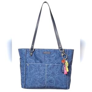 Sakroots Metro Tote Bag Purse Indigo Spirit Desert Blue Large Recycled Eco Twill